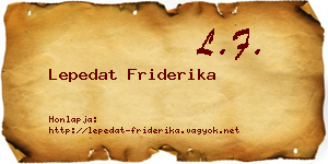 Lepedat Friderika névjegykártya